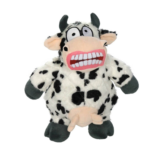 Mighty Angry Animals Cow, Plush, Squeaky Dog Toy