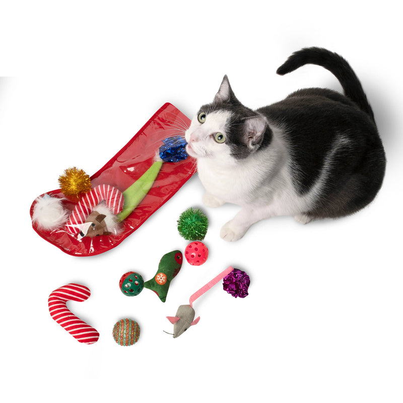 Midlee Christmas Stocking Cat Toy Gift Set (14 Toys)