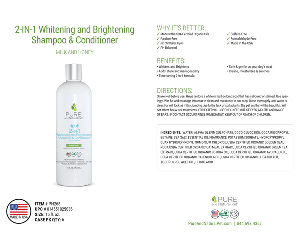 2-in-1 Whitening & Brightening Shampoo & Conditioner - Dogs