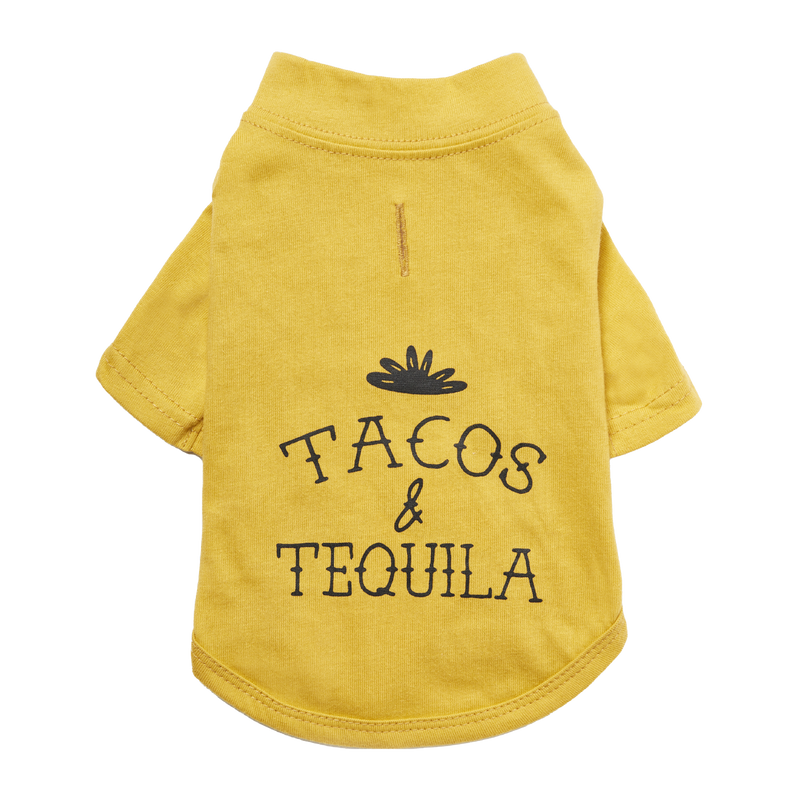 "Tacos & Tequila" Dog T-Shirt - Mustard