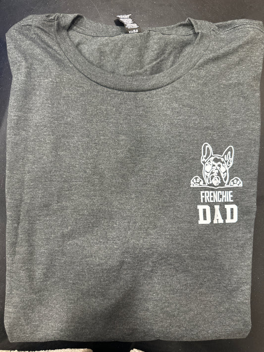 Frenchie Dad Dark Heather Gray T-Shirt