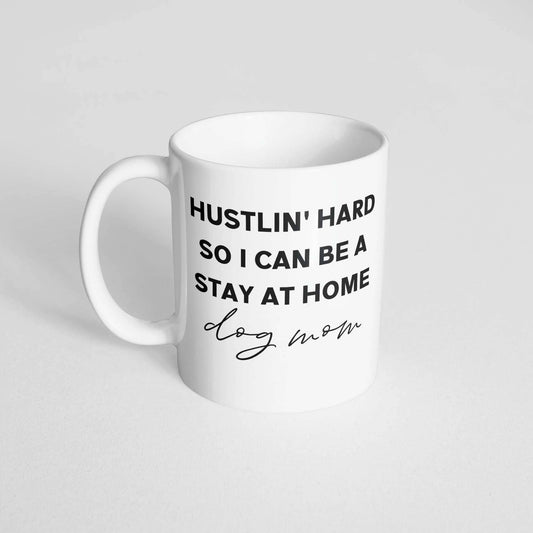 Hustlin' Hard Mug: 11oz Black Rim/Handle