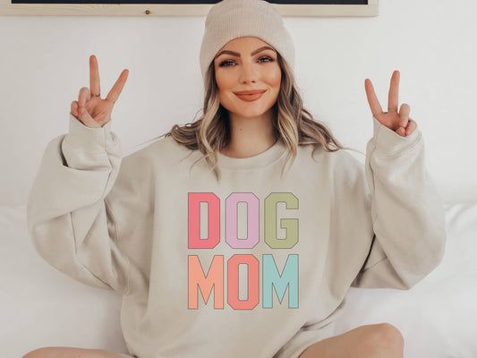 Cute Dog Mom White Sweatshirt, Dog Mom University, Dog Mom Gif