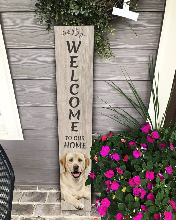 E&S Wooden WElcome Sign -Yellow Lab