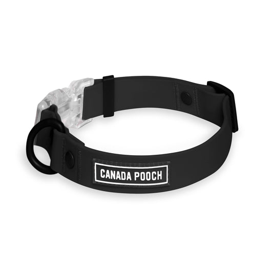 Canada pooch Waterproof Dog Collar (Black)