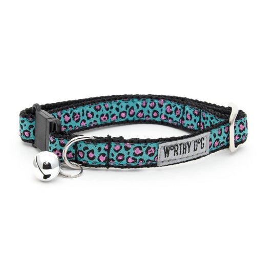 Cheetah Cat Collar: One Size Fits Most / Teal