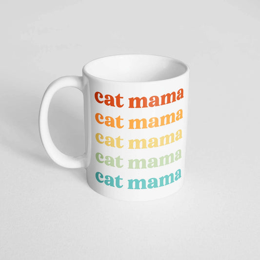 Retro Cat Mama Mug: 11 Oz