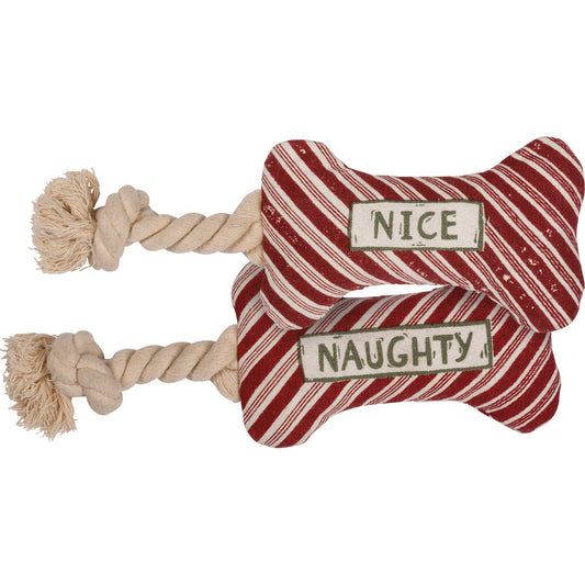 Naughty And Nice Dog Bone Toy
