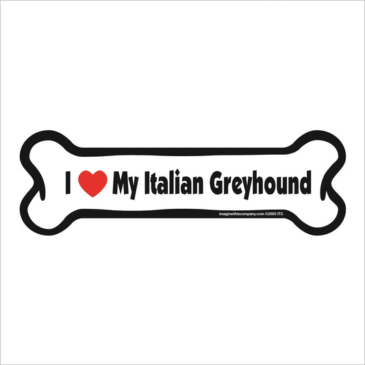 Italian Greyhound - Bone Car Magnet