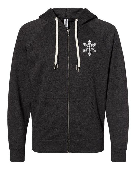 Squishy Face Snowflake/Christmas Frenchie Zip Up Hoodie