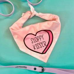 Sloppy Kisser | Convo Heart Dog Bandana | Valentine