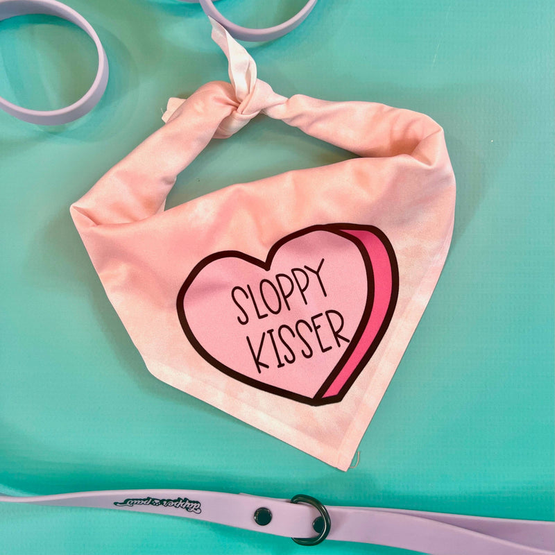 Sloppy Kisser | Convo Heart Dog Bandana | Valentine