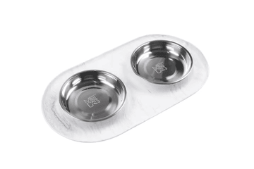 Messy Mutts Cat Double Feeder Silicone Marble