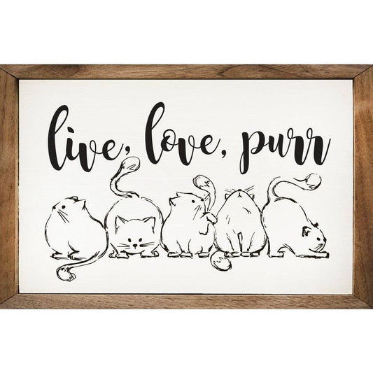 Live Love Purr Cat White: 8 x 5 x 1.5