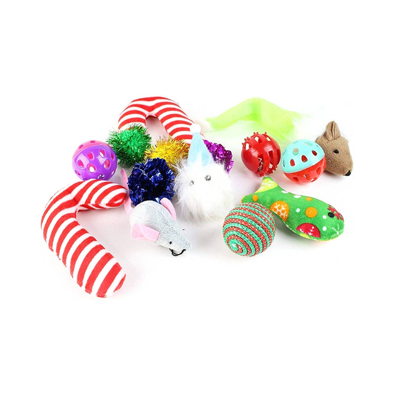 Midlee Christmas Stocking Cat Toy Gift Set (14 Toys)