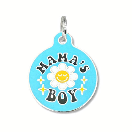 Dog ID Tag with Personalized QR Code - Mama's Boy Daisy