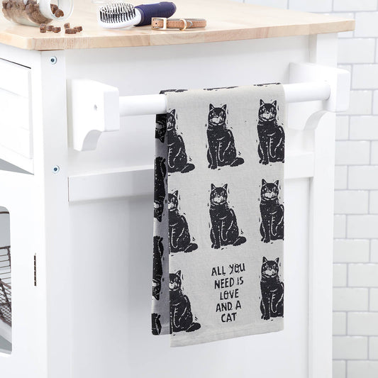 Love And A Cat Kitchen Towel