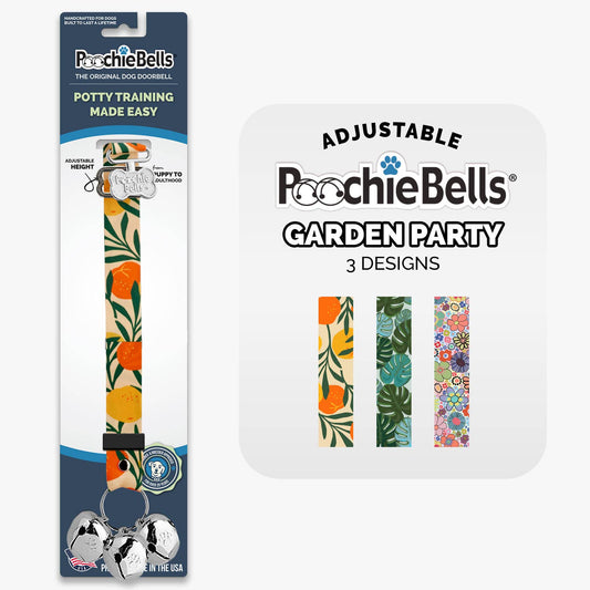 PoochieBells® Adjustable Dog Doorbells - Garden Party