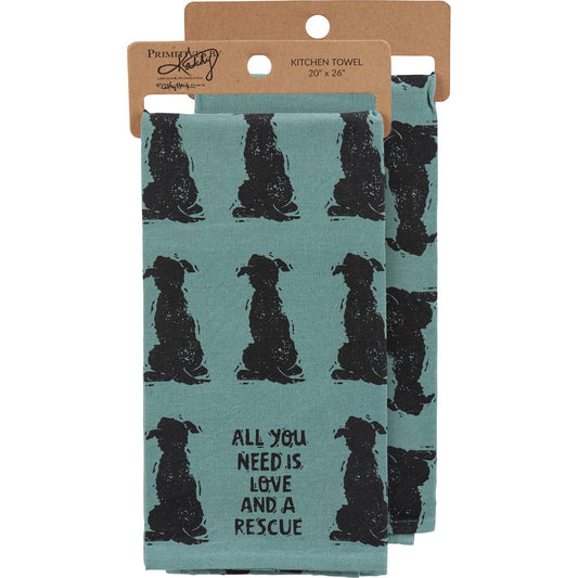 Love And A Rescue Kitchen Towel