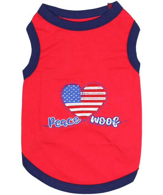 Peace Love Woof Dog T-Shirt – Fun & Stylish Dog Apparel