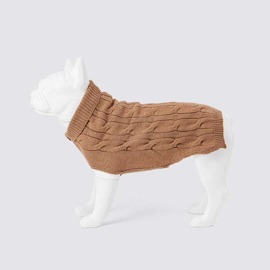 Hugo & Hudson Knitted Dog Sweater / Jumper - Camel