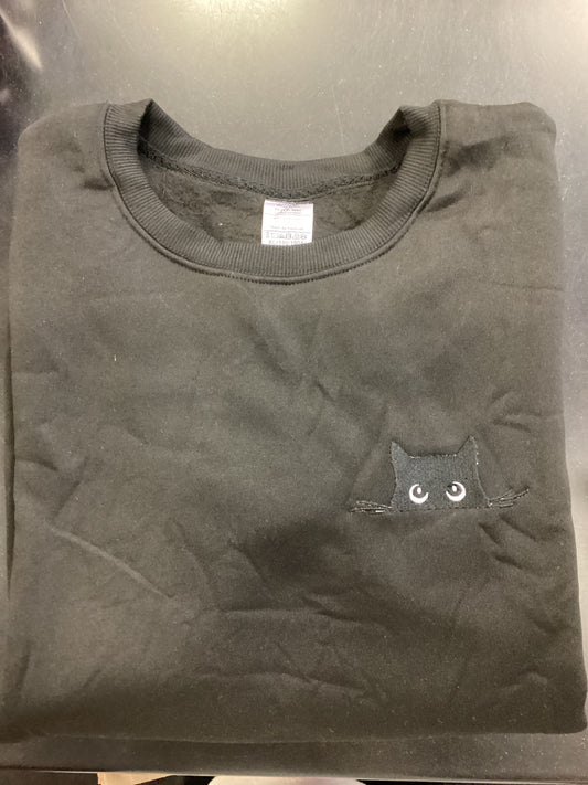 Cat Embroidered Retro Sweatshirt