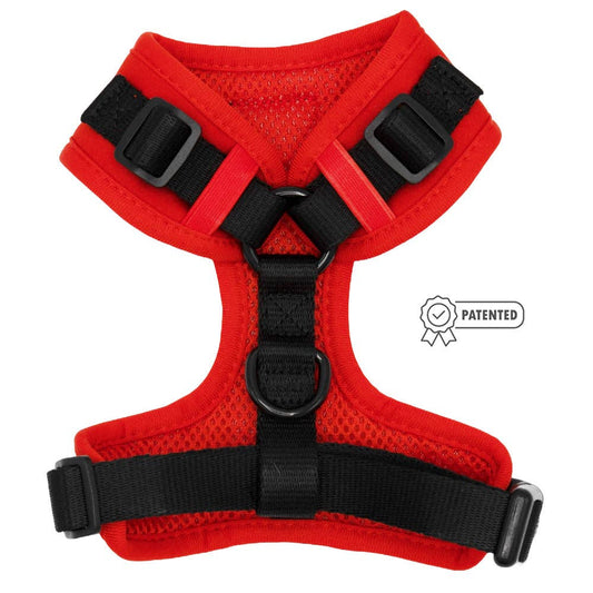 Dog Adjustable Harness - Neon Red