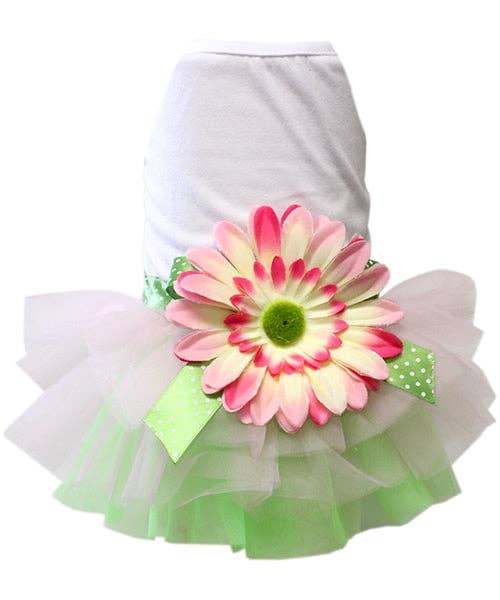 Sunflower Dress Green – Adorable Summer Outfit for Dogs