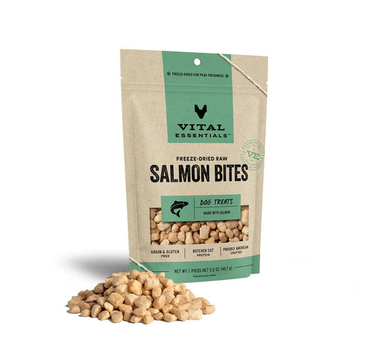 Vital Essentials Freeze-Dried Raw Salmon Bites Dog Treats