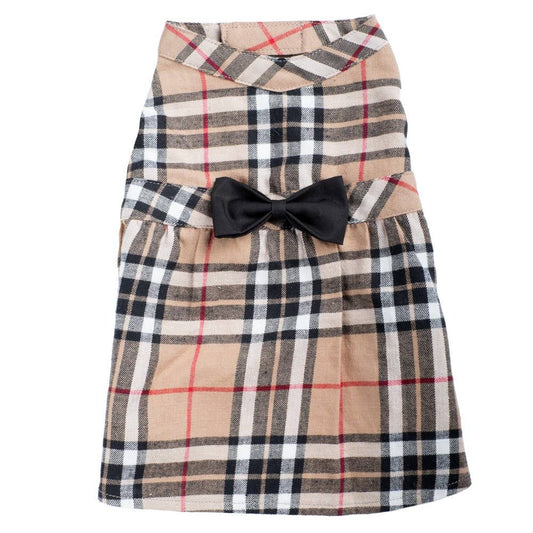 The Worthy Dog Tan Plaid Dress