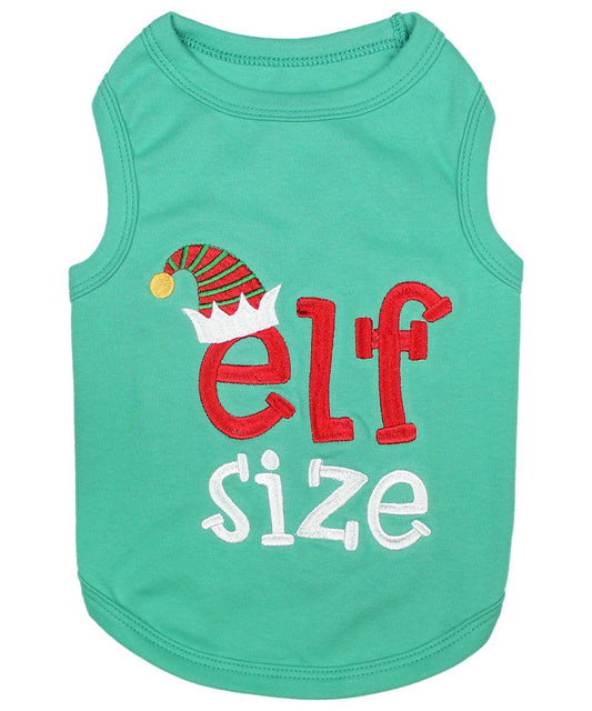 Elf Size Dog T-Shirt – Funny & Festive Christmas Pet Outfit