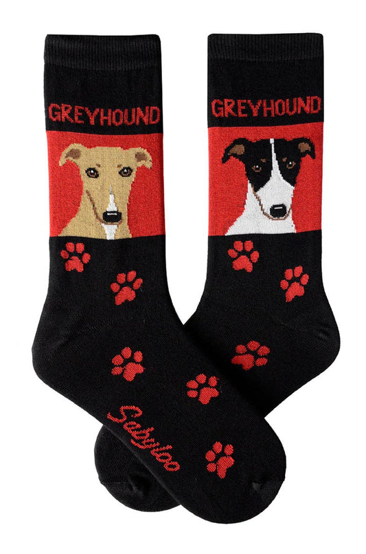 Greyhound Dog Socks: 10-13