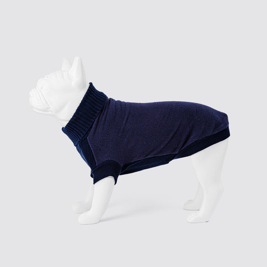 Hugo & Hudson Fleece and Knit Dog Sweater/Jumper - Navy