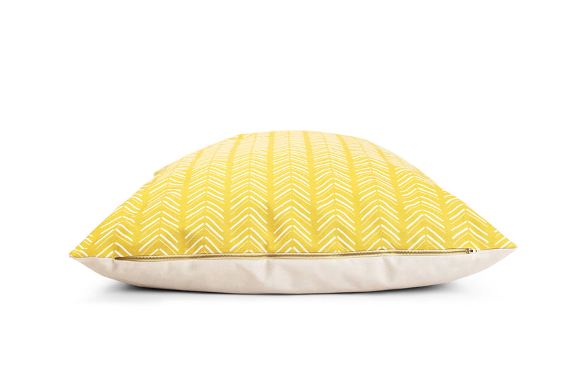 Yellow Chevron Pattern Washable Pet Bed Cover: Medium Bed Cover Only