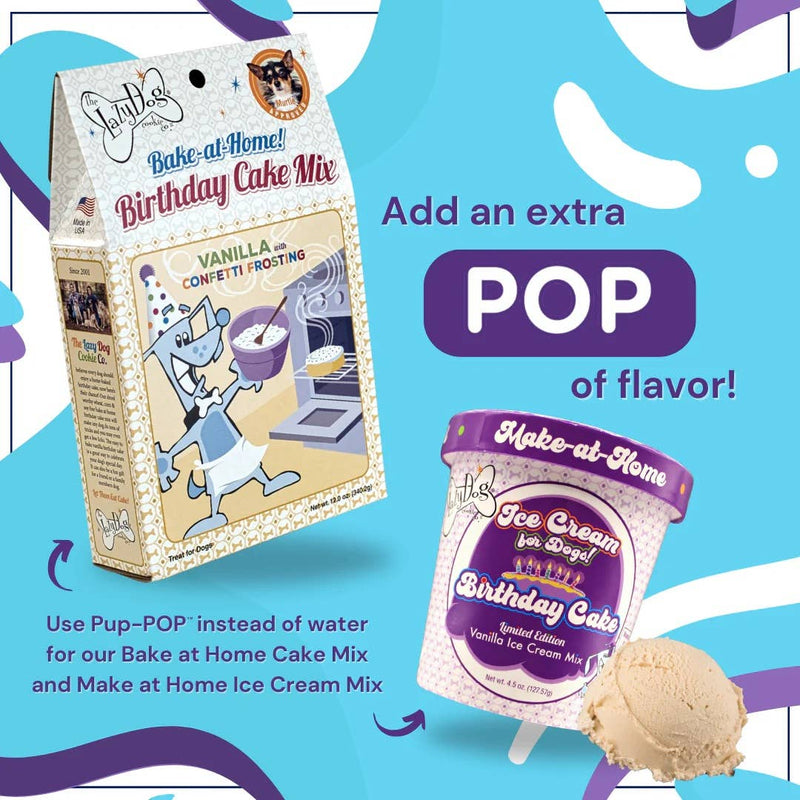 Lazy Dog Pup-POP Birthday Water Vanilla Cake Flavor