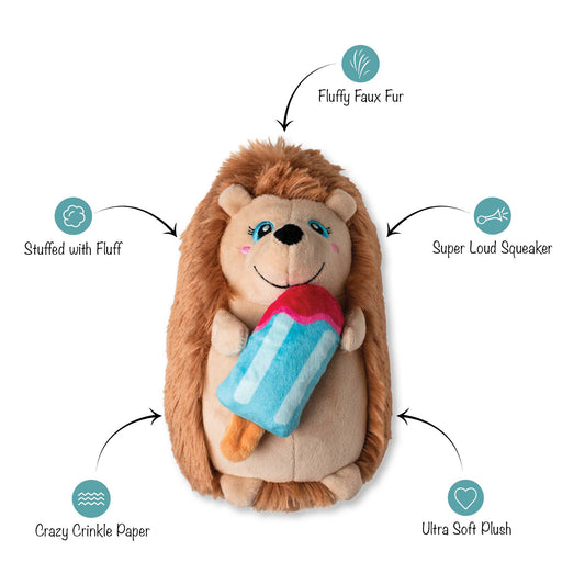 BE COOL BE HEDGY PLUSH DOG TOY