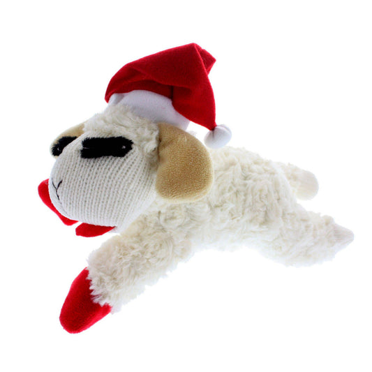 Multipet Holiday Lamb Chop w/ Santa Hat 10 in