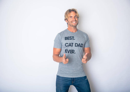 Best Cat Dad Ever Men's Tshirt: XL / Light Heather Grey