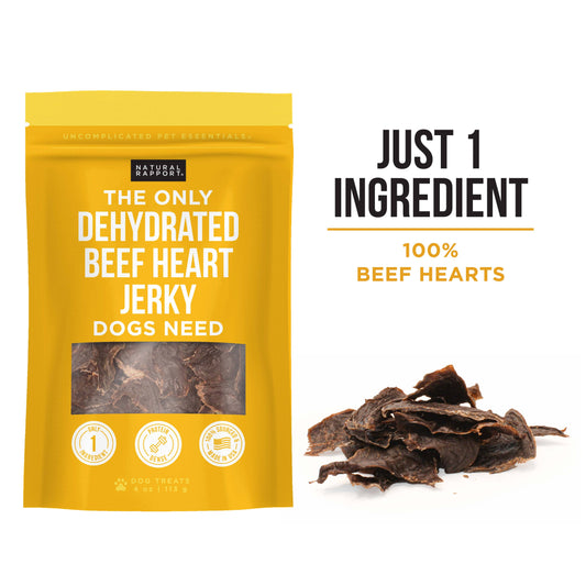 The Only Dehydrated Beef Heart Jerky Dogs Need