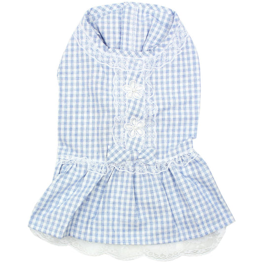 Gingham Countryside Lace Dress – Vintage Dog Outfit
