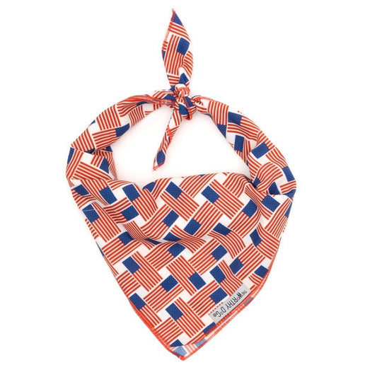 Patchwork Flag Bandana: Red/White/Blue / Small