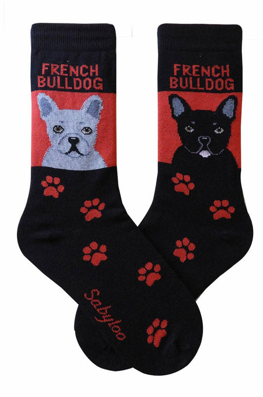French Bulldog Dog Socks Gray: 10-13