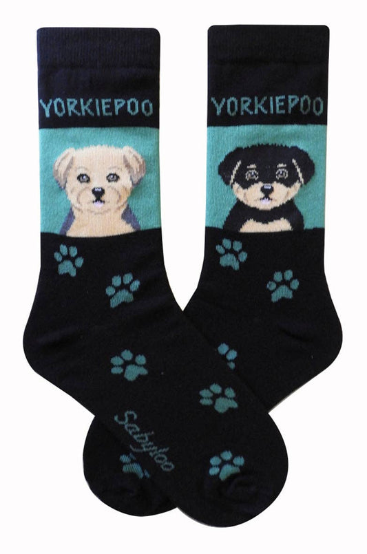 Yorkie Poo Dog Socks: 10-13