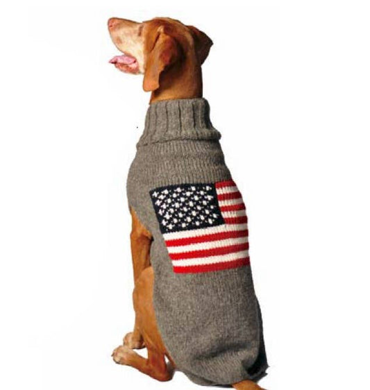 Chilly Dog- American Flag Dog Sweater