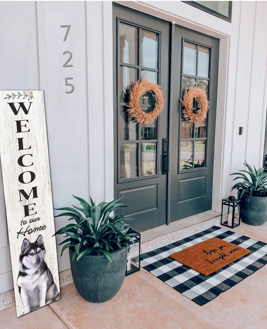 Entryway Welcome Sign with Dog Breed