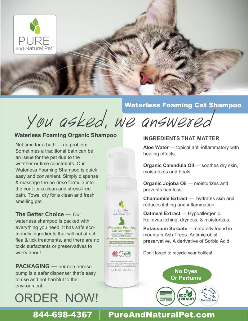 Waterless Foaming Cat Shampoo (Unscented)