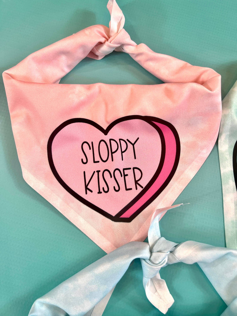 Sloppy Kisser | Convo Heart Dog Bandana | Valentine