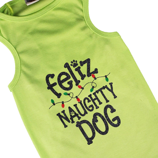House of Fur Baby Holiday Pet Shirt | Feliz Naughty Dog