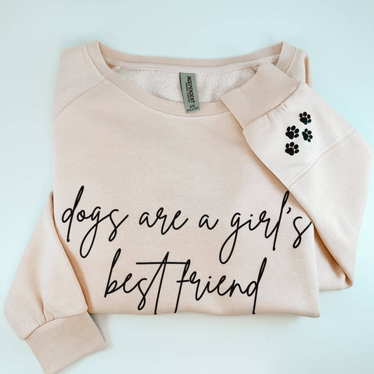 Dogs are a Girl's Best Friend Dog Lover Lightweight Crewneck