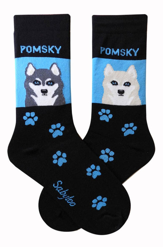 Pomsky Dog Socks: 10-13